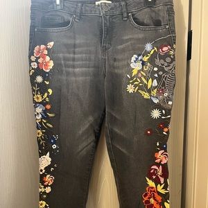 William Rast embroidered skinny jeans